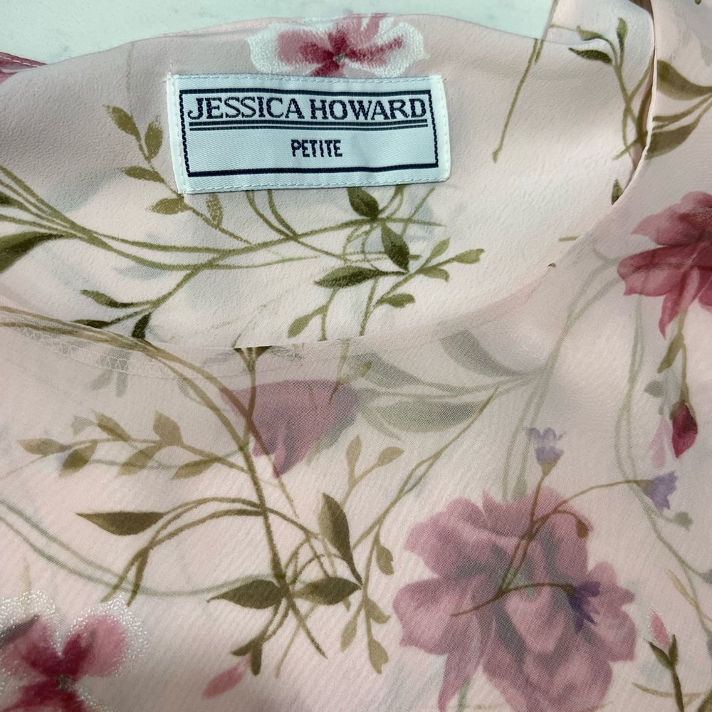 Jessica Howard Pink Floral Chiffon Dress - Picture 7 of 8